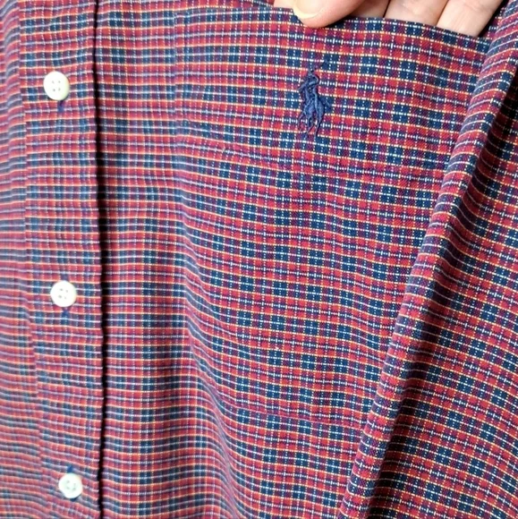 RALPH LAUREN ▪︎VTG▪ Red Plaid "Big Shirt" Button-Down ▪︎ Cotton ▪︎ Small ▪︎ EUC - Picture 3 of 6